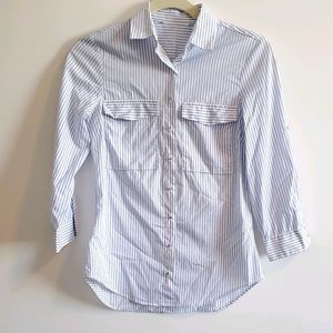 Zara dress button down shirt, office, work striped